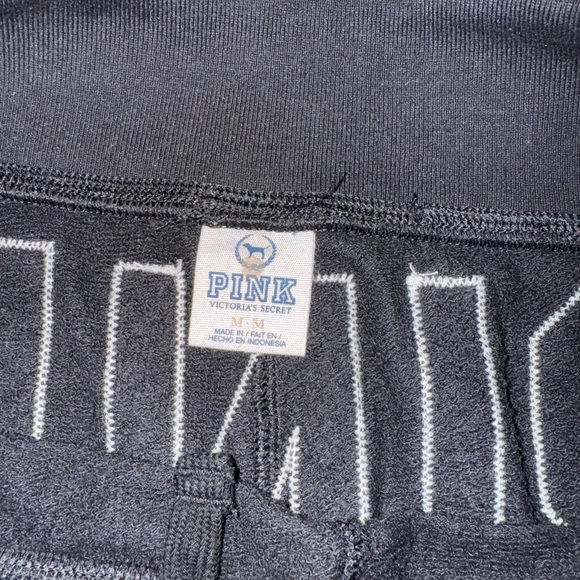 PINK Victoria's Secret Black Cotton Sweatsuit. Pants and zip jacket together. - Picture 6 of 7